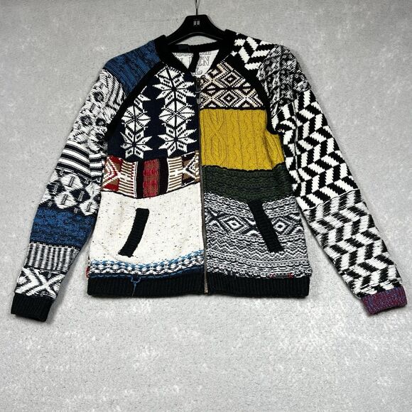 Desigual Knitted Jacket Women’s Size Small Multicolor Open Button Cardigan - Picture 1 of 16